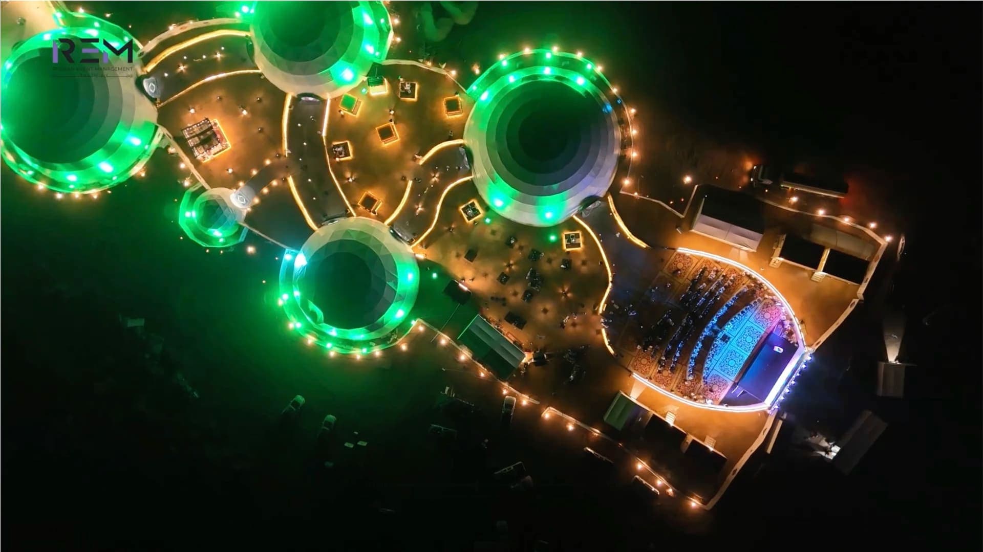 Eco Avenue Activation — aerial night view